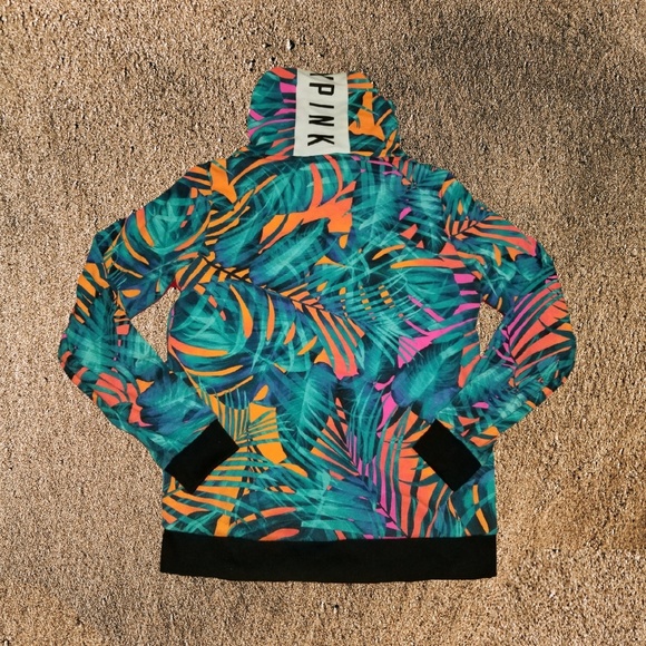 Victoria Secrets Pink Tropical Full Zip Hoodie (A2) - Picture 2 of 6